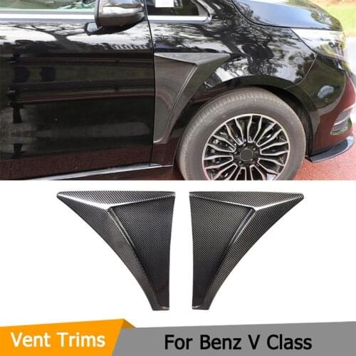 Car Side Fender Vent Trims for Mercedes Benz V Class 2016 - 2018 Carbon Fiber Front Side Vent Trims Covers Stickers