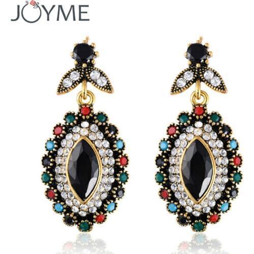 Joyme Brand African Tribal Earring Wedding Retro Rhinestone Eye Female Hanging Long Earrings Jewelry Boucle d'oreille