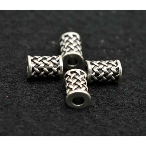 10pcs Ancient Silver Viking Rune Hair Braid Dread Beard Dreadlock Beads Rings Tube Approx 3mm Inner Hole Jewelry