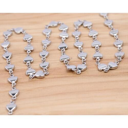 1meter/lot Stainless steel heart shape necklace chains for jewelry making supplies diy bracelet findings