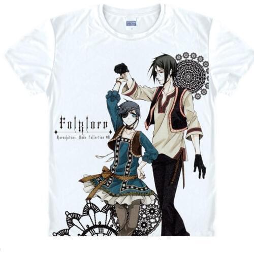 Black Butler T-shirts kawaii Japanese Anime t-shirt Manga Shirt Cute Cartoon Ciel Sebastian Grell Cosplay shirts 45010217839 27