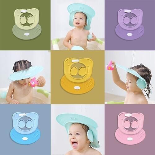 Baby Shower Caps Shampoo Wash Hair Cap Kids Bath Visor Hats Adjustable Shield Waterproof Ear Protection Eye As Kids Gift