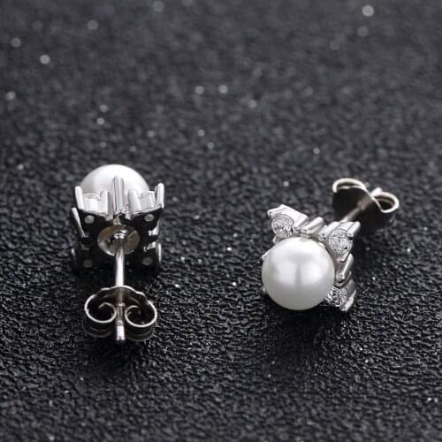 DIWENFU Silver 925 Jewelry Pearl Stud Earring for Women Aretes Aros Mujer Oreja Natural Freshwater Pearl Jewelry Orecchini Girls