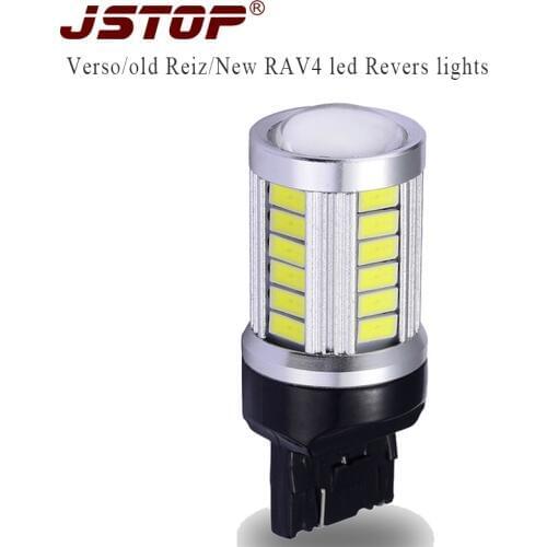 JSTOP led Car Reverse Lights 7443 12VAC 6000K External lamps canbus 12VAC 6000k led Backup lamp W21/5W led white Reversing bulbs