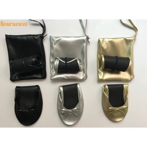 China Wholesale Silver Vending Machine Roll up Shoes Foldable Ballet Shoes