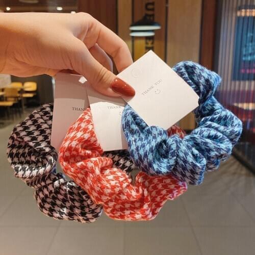 Korean Style Plaid Print Elastic Hair Bands For Girls Hair Accessories Hair Ring Children Kids Party Hair Styling Tool Hair Wear