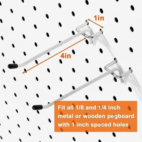 Pegboard Hooks Organizer Kit 4-Inch Pegboard Accessories Shelf Hooks for Organizing Various Tools 60 Pack