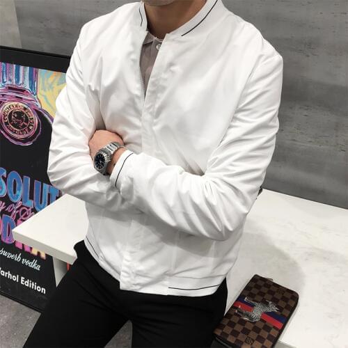 2020 Korea New Men Simple Spring Jacket And Coats Mens Daily Casual Baseball Collar Fashion Clothes M-xxl
