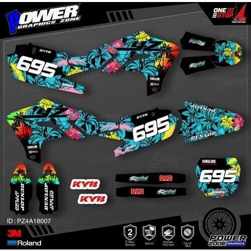 PowerZone Custom Team Graphics Backgrounds Decals 3M Stickers Kit For YAMAHA 2019-2021 YZ250F 2018-2021 YZ450F 007