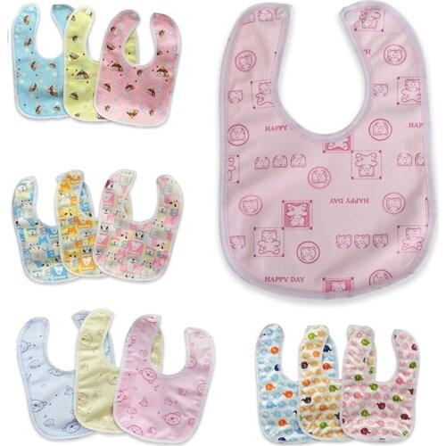 Random Style Baby Bib Velvet Waterproof Baby Care Feeding Printing Bibs Towel