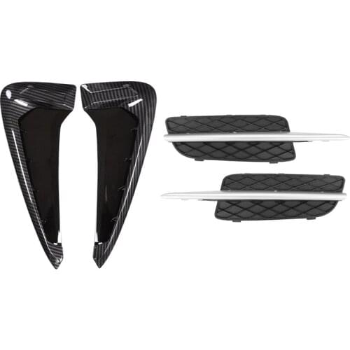 Shark Gills Side Fender Vent Stickers with Front Bumper Lower Grille Cover Trim,for BMW X5 E70 E71 07-10,F15 F85 14-17 Retail