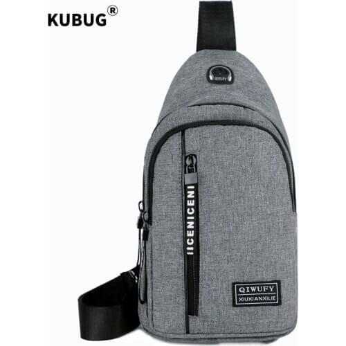 New KUBUG Men Chest Pack Leisure USB Charging Crossbody Bag Man Outdoor Multifunction Shoulder Bag