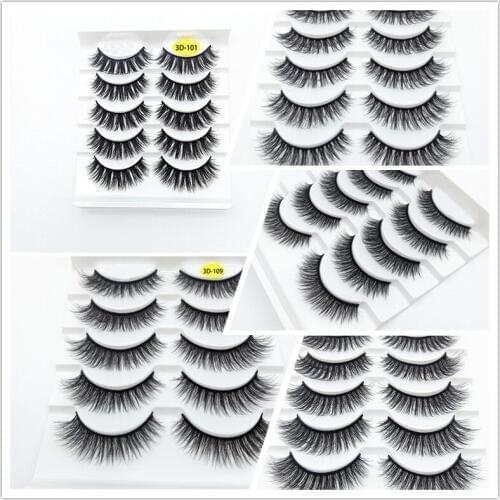 New zero profit 5Pairs natural long false eyelash makeup extended hand-made fluffy thick eyelash beauty