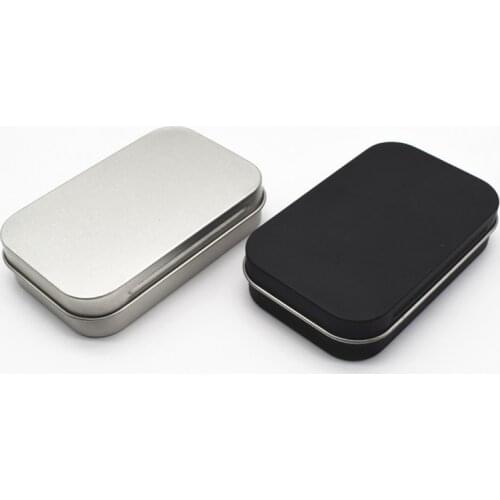 New Square Tin Storage Boxes Small Metal Storage Box Silver Jewelry Keys Coins Metal Box Tin Wedding Candy Storage Tin Can