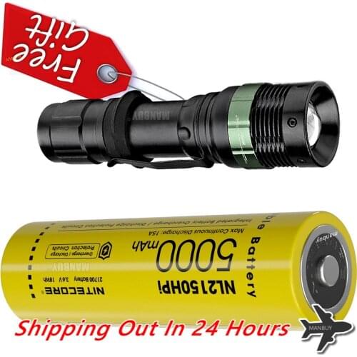 NITECORE i Series Protected Lithium Ion (Li-ion) Rechargeable Battery NL2150HPi 21700 5000mAh 3.6V Button Top for Flashlight