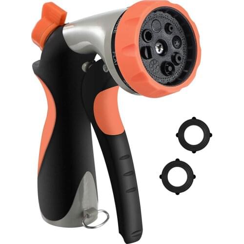 Garden watering and irrigation metal water gun Adjustable multifunctional zinc alloy coated water gun water hose nozzle