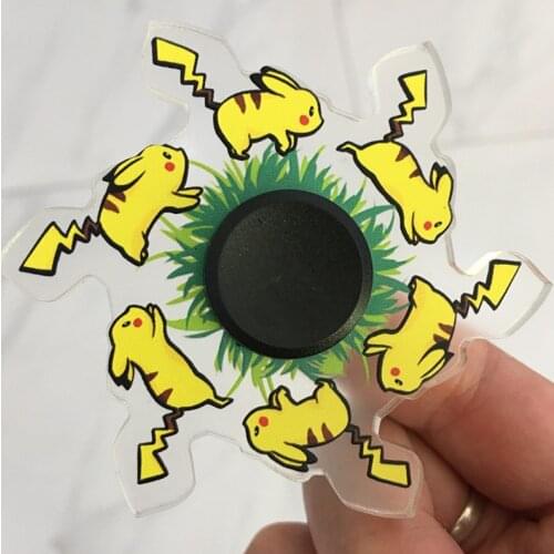 Pokemon Go Pikachu Running Fidget Spinner Anime Figure Uchiha Sasuke Son Goku Spinner Turn Anti-Stress Toy Dynamic Relief Toy