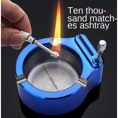 With the function of ignition Cigar ashtray Metal stainless steel high-grade The sitting room desk decorations Boyfriend gift