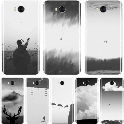 White Art Patterned Phone Cases For Huawei Y3 Y5 Y6 II Y7 2017 Pro Silicone Cover For Huawei Y5 Y6 Y7 Prime 2018 Y9 2019 Case