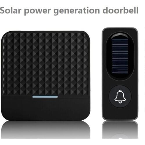 Solar Wireless Doorbell Low Power Home IP65 Waterproof 300M Door Bell Chime Outdoor Doorbells solar power charging With Light