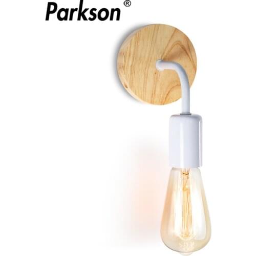 Vintage Wood Wall Lamp Industrial Sconce Wall Lights Fixture E27 110V 220V Bedside Retro Lamp For Home Indoor Sconces Lighting