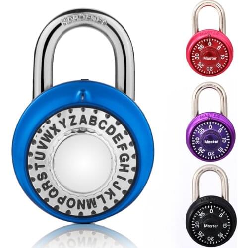Safe Fixed Number Locks Turntable Gym Cabinet Wardrobe Student Door Lock Letter Digital Rotating Password Steel Round Padlock