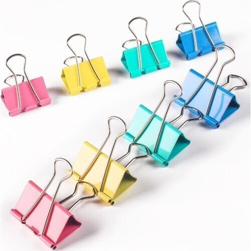 Paper Clip 15/19/25/32/41/51MM Foldback Metal Binder Clips Black Grip Clamps Office School Stationery Paper Document Clips