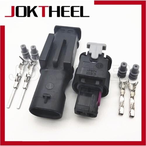 1/5/10/20 sets TE Tyco AMP 2 pin way male female auto waterproof connector sensor nozzle plug for VW 1-1703498-1 1-1924067-4