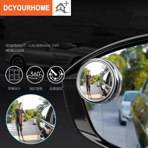 1pair 360 degree rotating car small round mirror Rear view mirror car with large field of view mirror blind spot mirror
