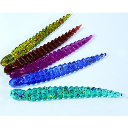 New 10pcs/lot 7.5cm 1.3g Fishing Soft Lure Worm With Box Silicone Bait Swimbait Streamer Sea Fishing Spoon Lure
