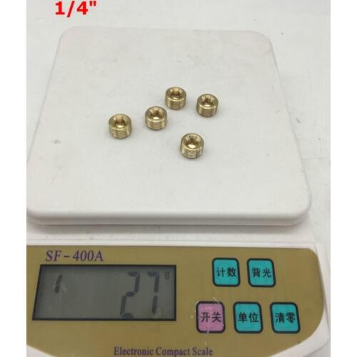 10 Pcs Hex Head Socket 1/4" PT Male Thread Dia Pipe Plug Fitting Gold Tone