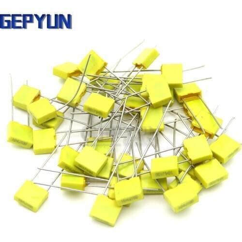 20pcs Polypropylene Safety Plastic Film 100V 1nF ~ 470nF 100nf 220nf 10nf 47nf 22nf 1nf 0.47uf 0.1uf Correction capacitor Gepyun