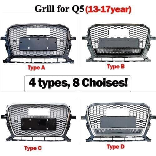 2013-2017 year RSQ5 ABS front Grills, Front Honey Mesh Grille for RSQ5 Car styleing mesh Grills for Q5