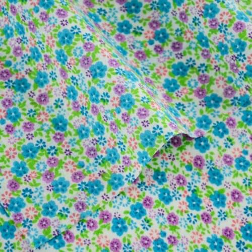 2016 New Arrivals Art Work Lovely Little Pink and Green Flowers 100% Cotton Fabric Designs Tecido Doll Patchwork Clothing Sewing