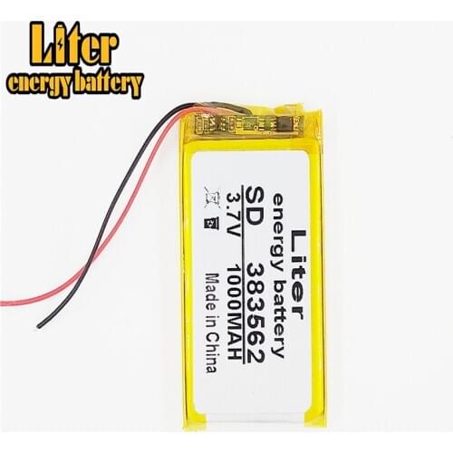 3.7V 1000mAh 383562 403560 Lithium Polymer Li-Po Rechargeable Battery power For Mp3 MP4 MP5 PAD electronic device Bluetooth