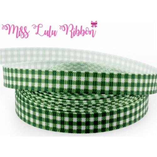 3/8" 9mm Check Printed Grosgrain Ribbon DIY Christmas Present Materials handmade hair band ribbon 10 yards/pack