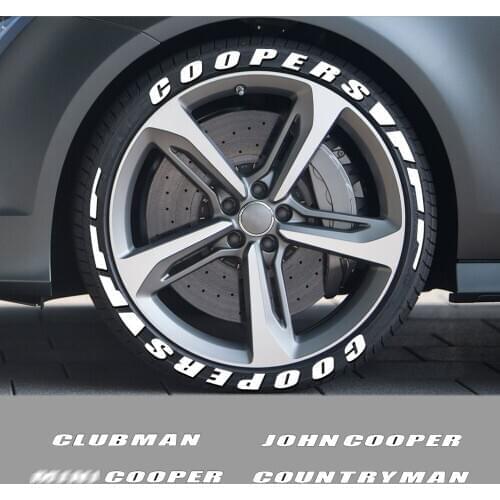 3D Car Tyre Letters Stickers For Mini John Cooper R50 R52 R53 R55 R56 R57 R58 R59 R60 R61 Countryman Clubman Coopers Accessories