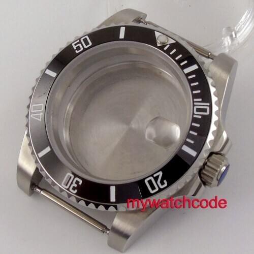 40mm Bliger Black Bezel Steel Watch Case Magnifier Fit Japan NH35 Automatic Movement Men Wristwatch Relogio Masculino