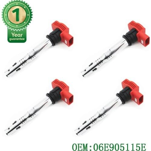 4x genuine TOP IGNITION COILS 06E905115E 06E905115C 06E905115B 06E905115D FOR AUDI R8 Q5 Q7 S4 S6 A4 A5 A6 A8 QUATTRO 3.0 3.2 4