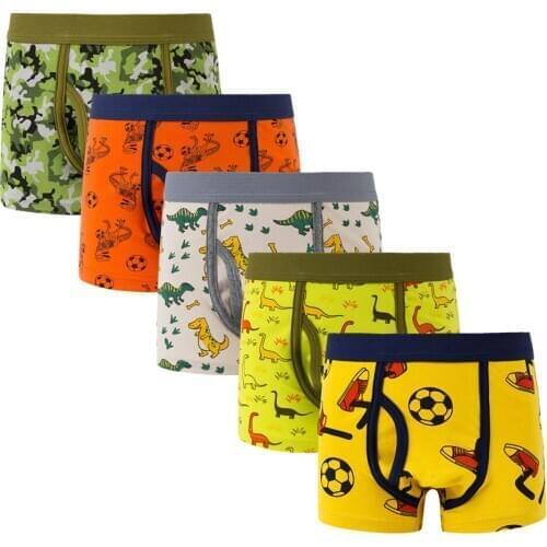 5Pcs/lot Cartoon Boys Underwear Soft Breathable Kids Boxer For 2-12 Baby Panties Kawaii Panty Briefs Underpants