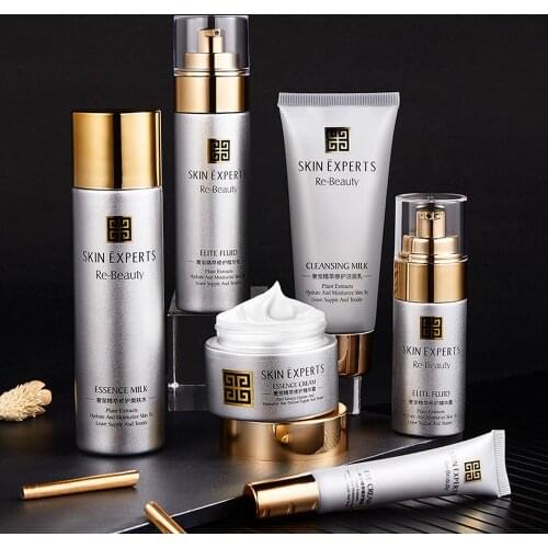 LAIKOU 5PCS Essence Repairing Skin Care Set Deep Cleaning Moisturizing Whitening Face Tonic Cream Anti-Aging Face Essence Care