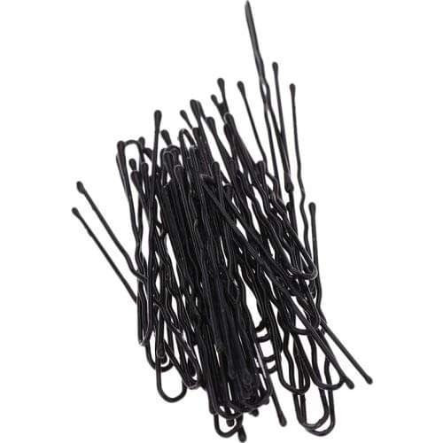 Fashion Hair Care & Styling Tools Hair Pins 50pcs Thin U Shape Hair Bobby Pin Black Metal Clips Beauty & Health