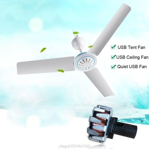 5V Ceiling Fan Air Cooler Hanging USB Powered Tent Fans for Bed Camping Outdoor J24 21 Dropship
