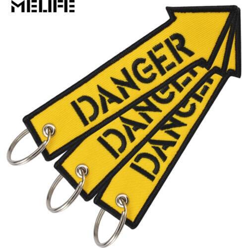 Sport Climbing accessories Remove Before Flight Keychain for Motorcycles and Cars Key Tag Embroidery DANGER Key Fob 3PCS/LOT
