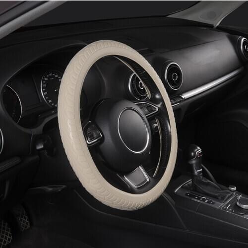 AUTOYOUTH Car Leather Breathable PU leather Car Steering Wheel Cover for universal car