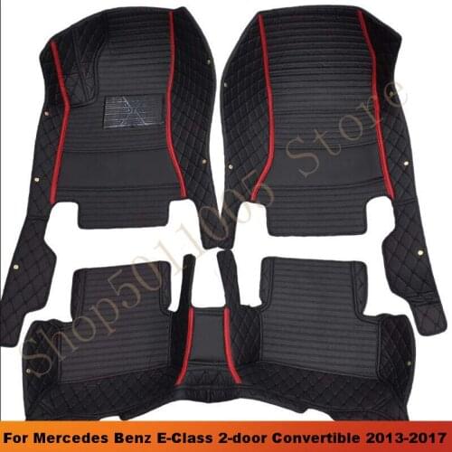 Car Floor Mats For Mercedes Benz E-Class 2-door Convertible 2013 2014 2015 2016 2017 Waterproof Carpets Auto Interior Accessorie
