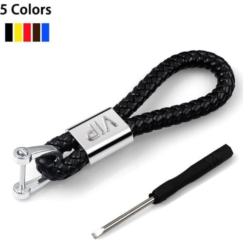 1pc Horseshoe Car Keychain VIP Emblem For Honda Cruze Lacetti Trax Impala Malibu Keyring Braided Rope Key Chain Pendant