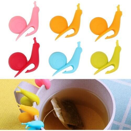 HILIFE Randome Color Mug Hanging Tool Cute Snail Shape Cup Decoration Tool Tea Bag Holder Cup Silicone Tea Clips