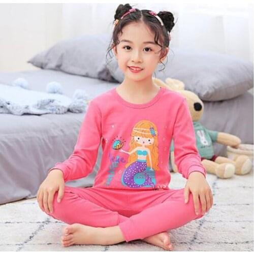 Baby Girls Long Sleeve Cotton Clothes Set Unicorn Pijamas Boys Pajama Suit Kids Pyjamas Sleepwear Nightwear for 3-12Years