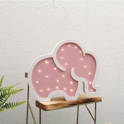 Nursery Decor Wooden Unicorn Elephant LED Night Light Girs Boy Room Decoration Scandi Childrens Kids Room Wood Light Wall Decor